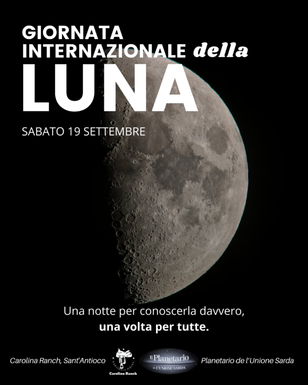 Cartel del Día Internacional de la Luna en el Carolina Ranch de Sant'Antioco, sábado 19 de septiembre de 2026